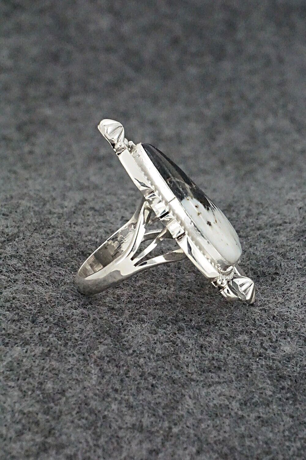 White Buffalo & Sterling Silver Ring - Daniel Benally - Size 6.5