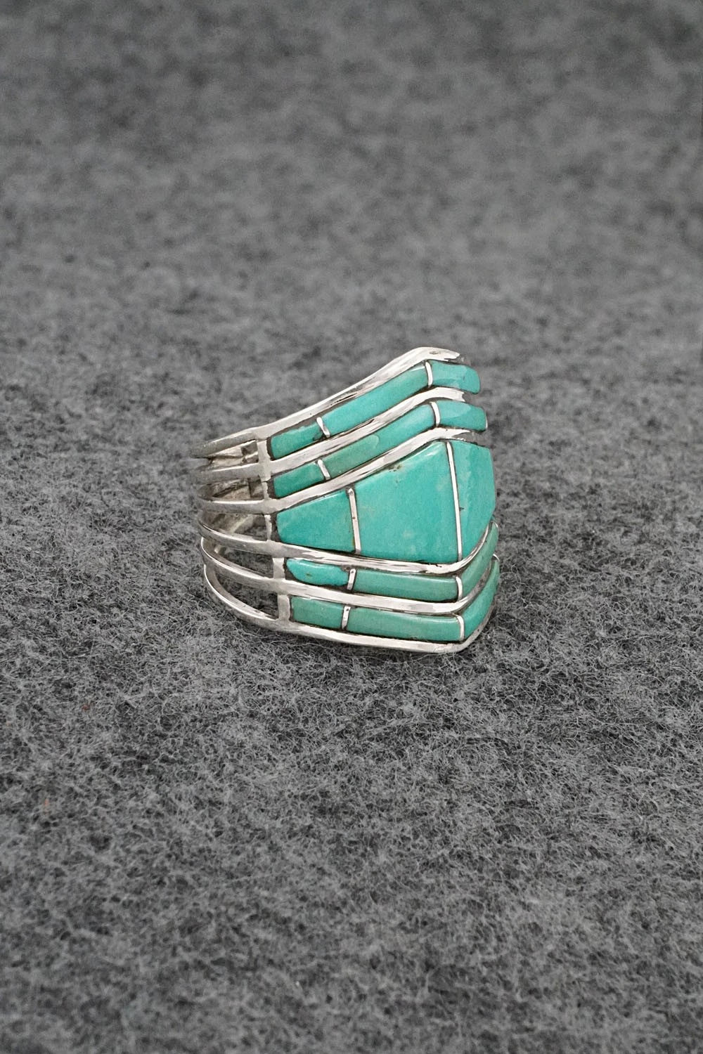 Turquoise & Sterling Silver Ring - Andrew Enrico - Size 9