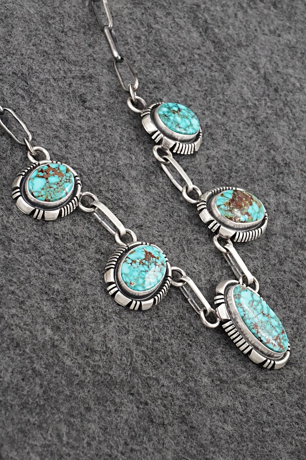 Turquoise & Sterling Silver Necklace and Earrings Set - Mark Yazzie