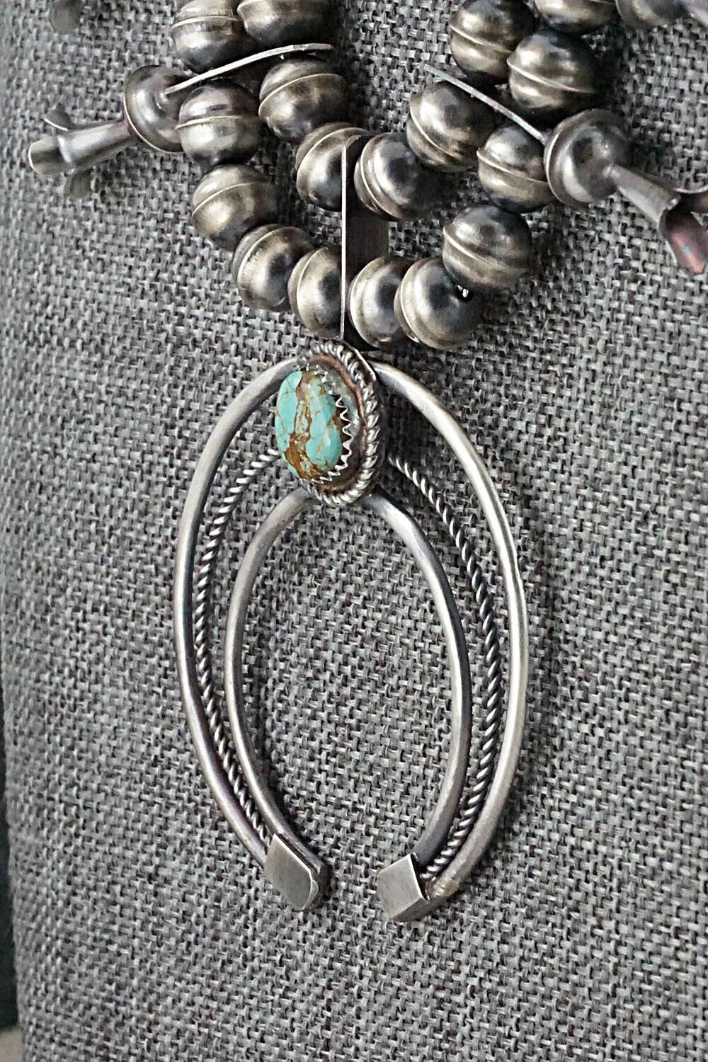 Turquoise & Sterling Silver Squash Blossom Set - Phil Garcia