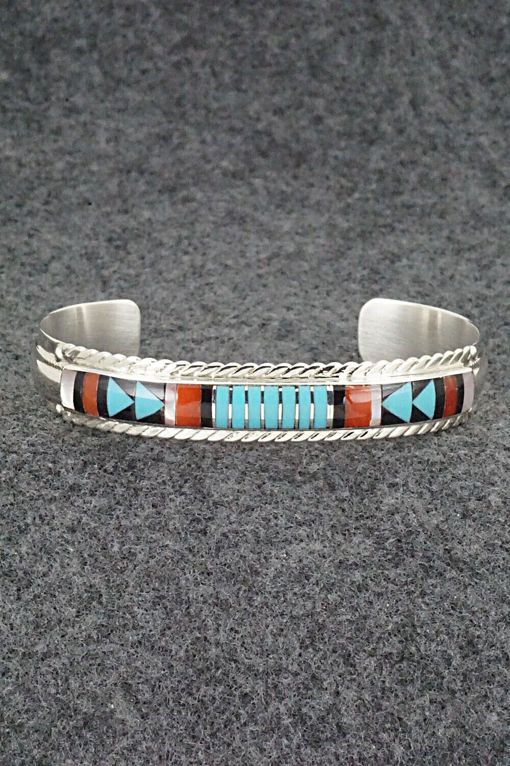 Multi Stone & Sterling Silver Inlay Bracelet - Rebecca Sheyka