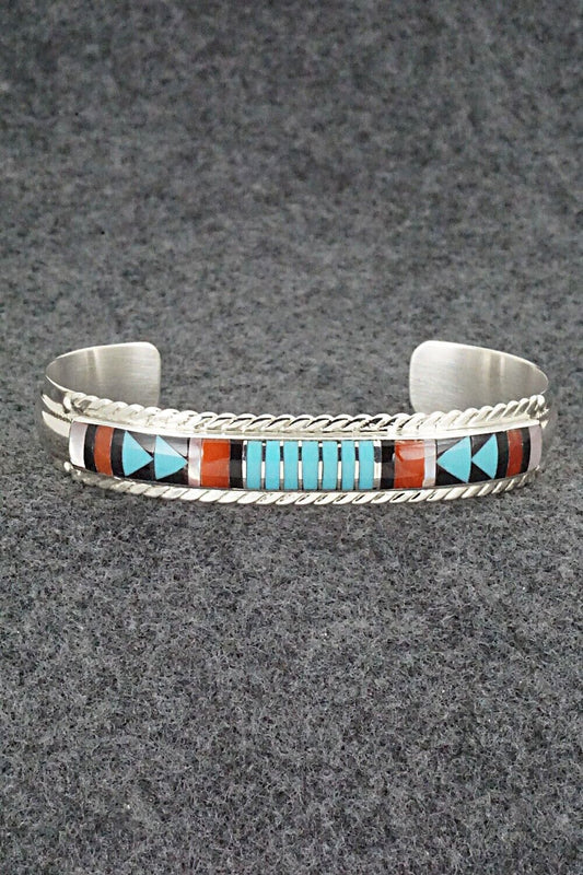Multi Stone & Sterling Silver Inlay Bracelet - Rebecca Sheyka