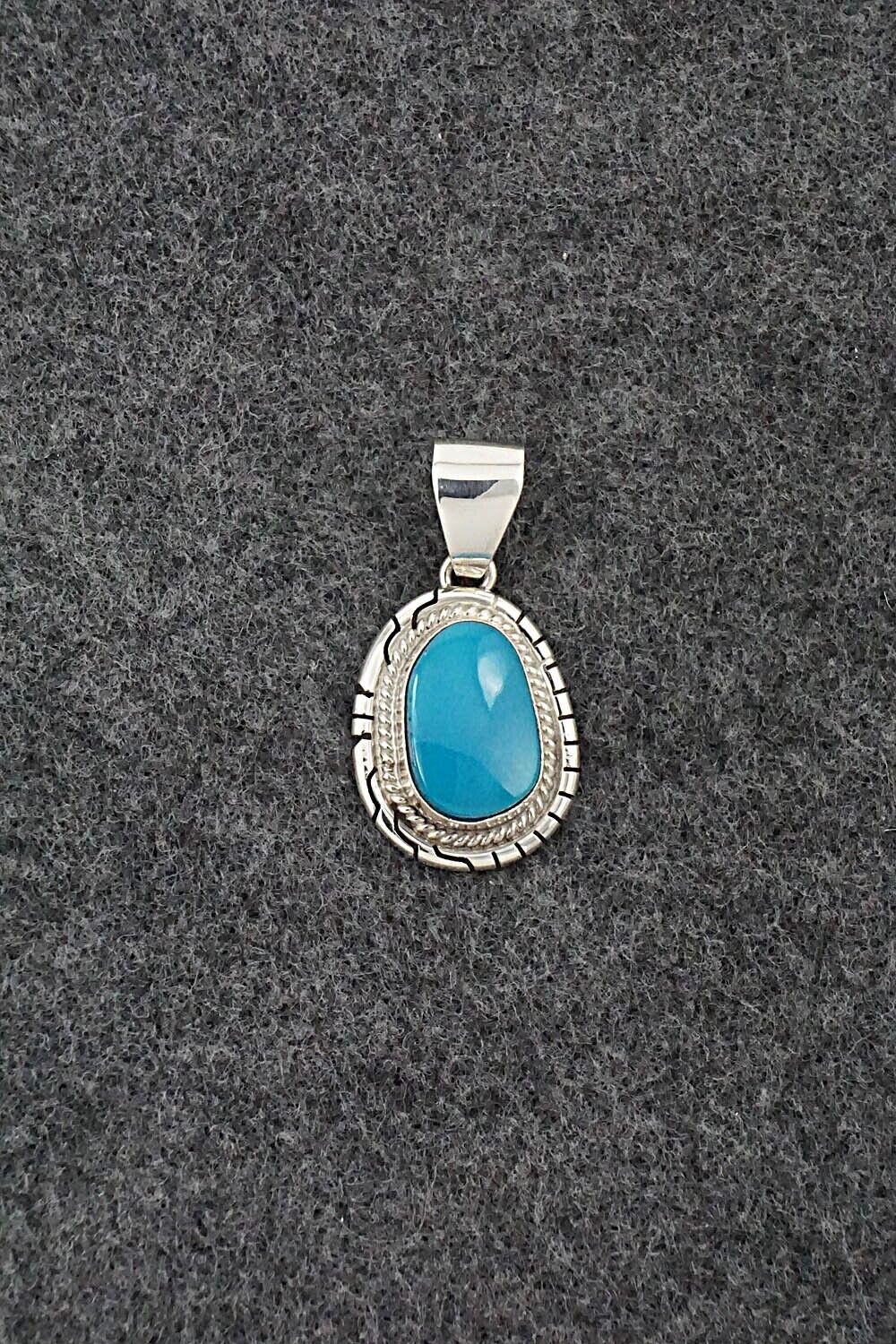 Turquoise & Sterling Silver Pendant - Peggy Skeets