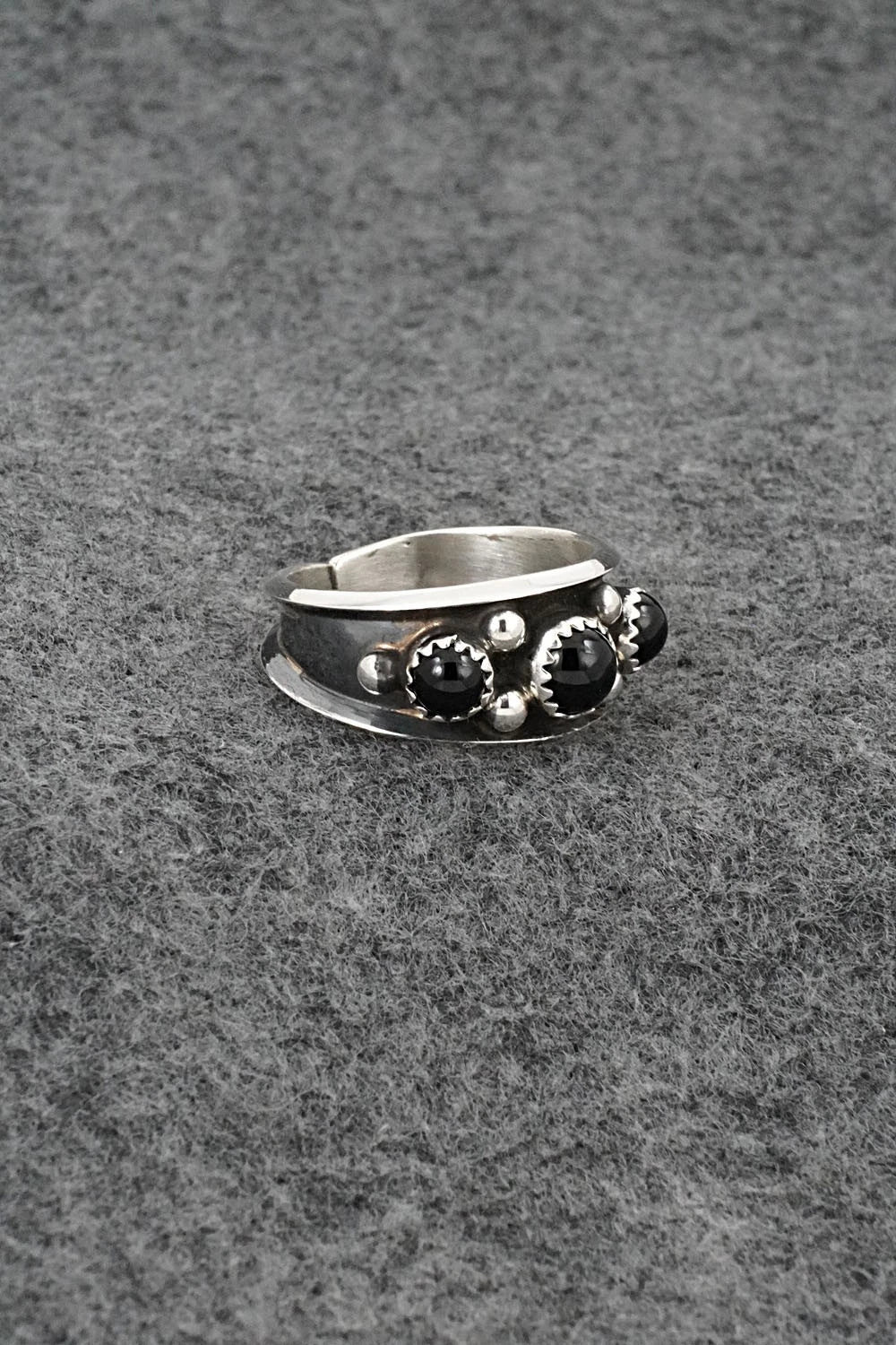 Onyx & Sterling Silver Ring - Paul Largo - Size 10