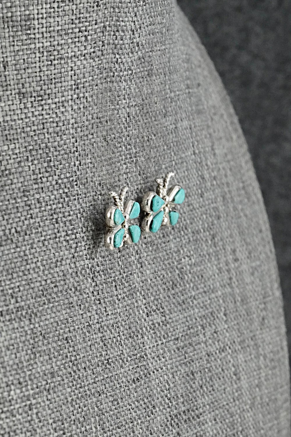 Turquoise and Sterling Silver Earrings - Gilbert Weebothee