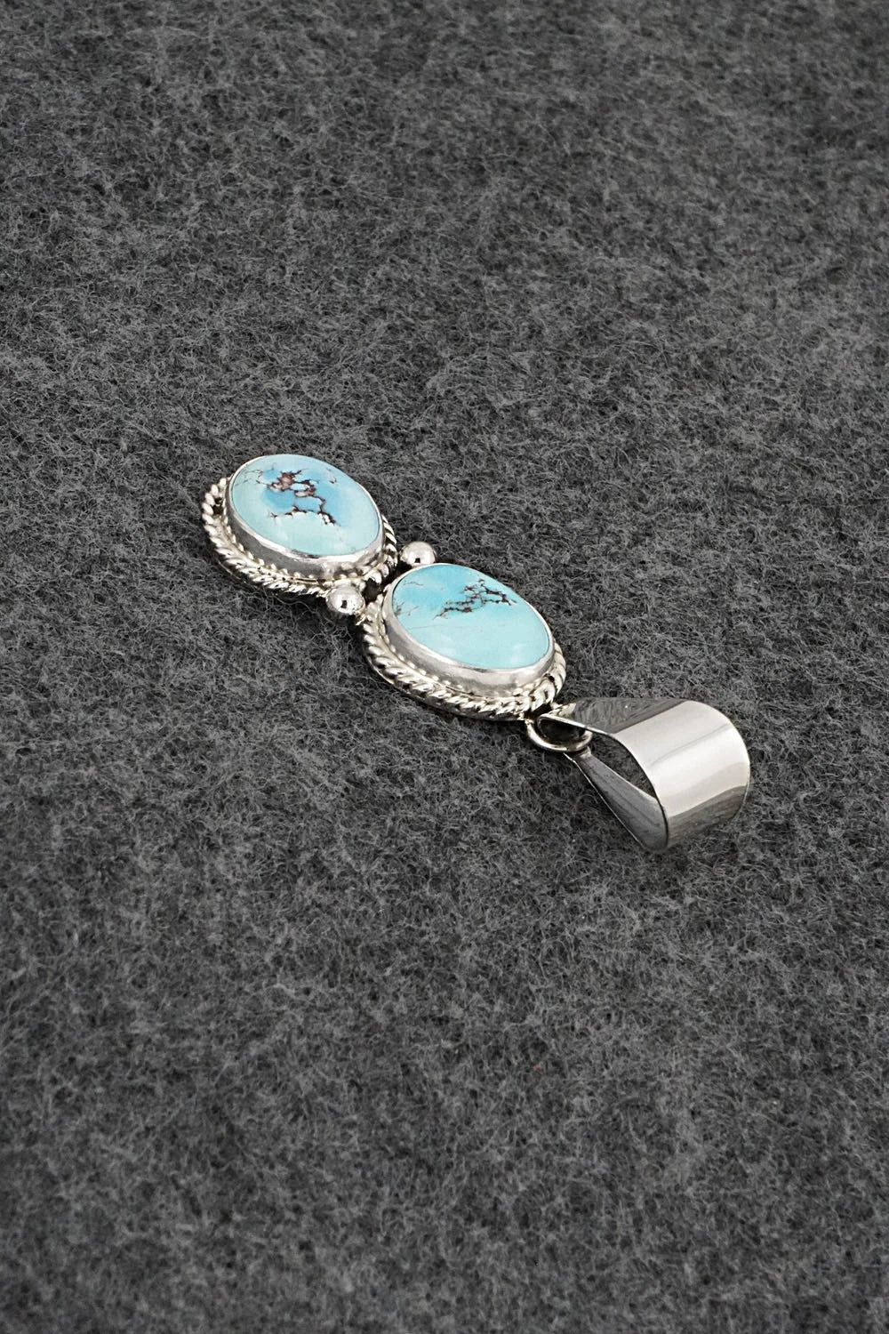 Turquoise & Sterling Silver Pendant - Eugene Gruber