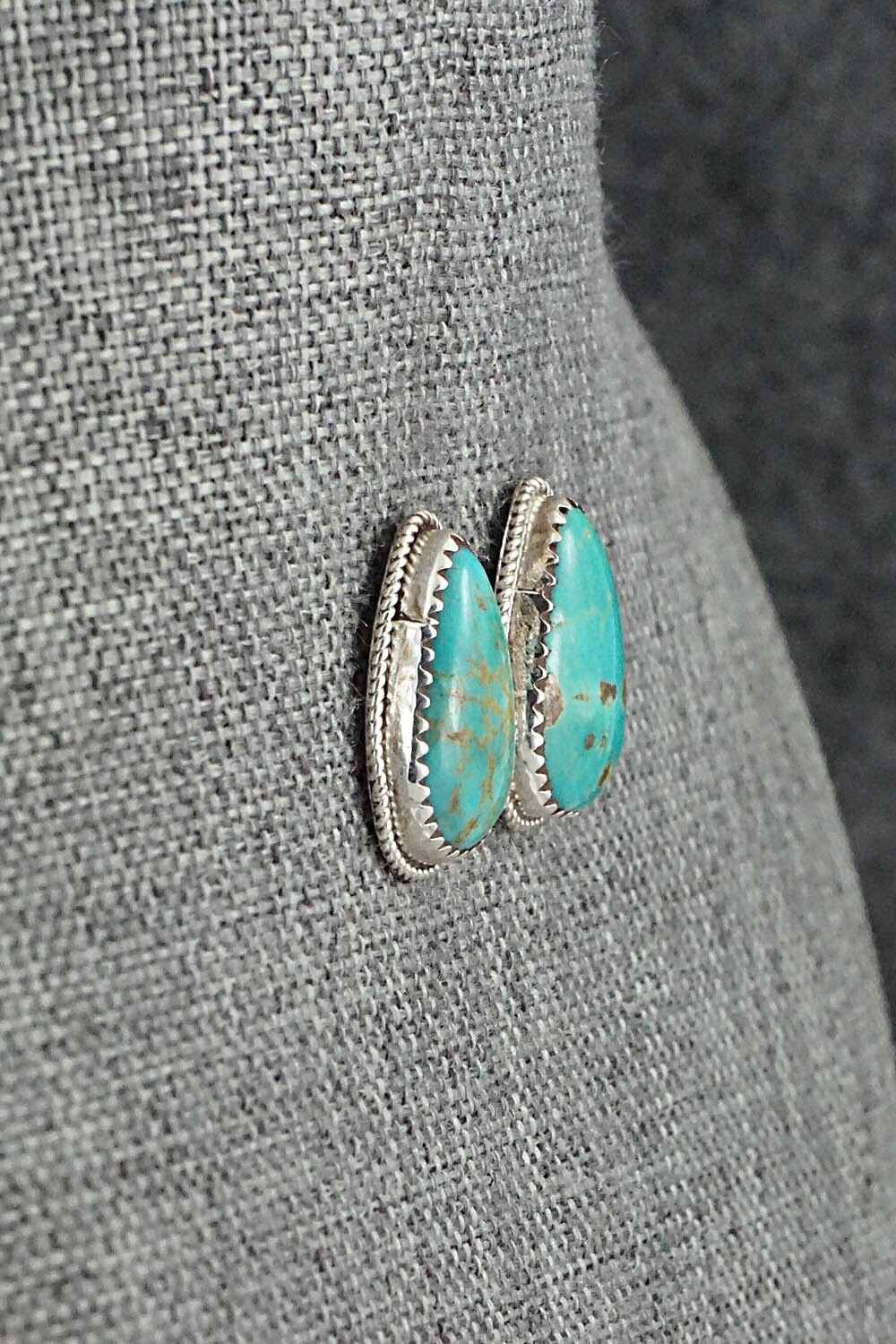 Turquoise & Sterling Silver Earrings - Ernest Hawthorne