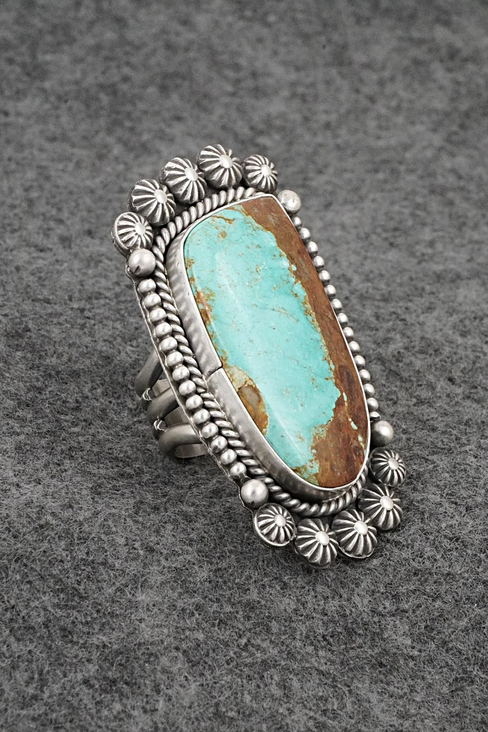 Turquoise & Sterling Silver Ring - Michael Calladitto - Size 7.5