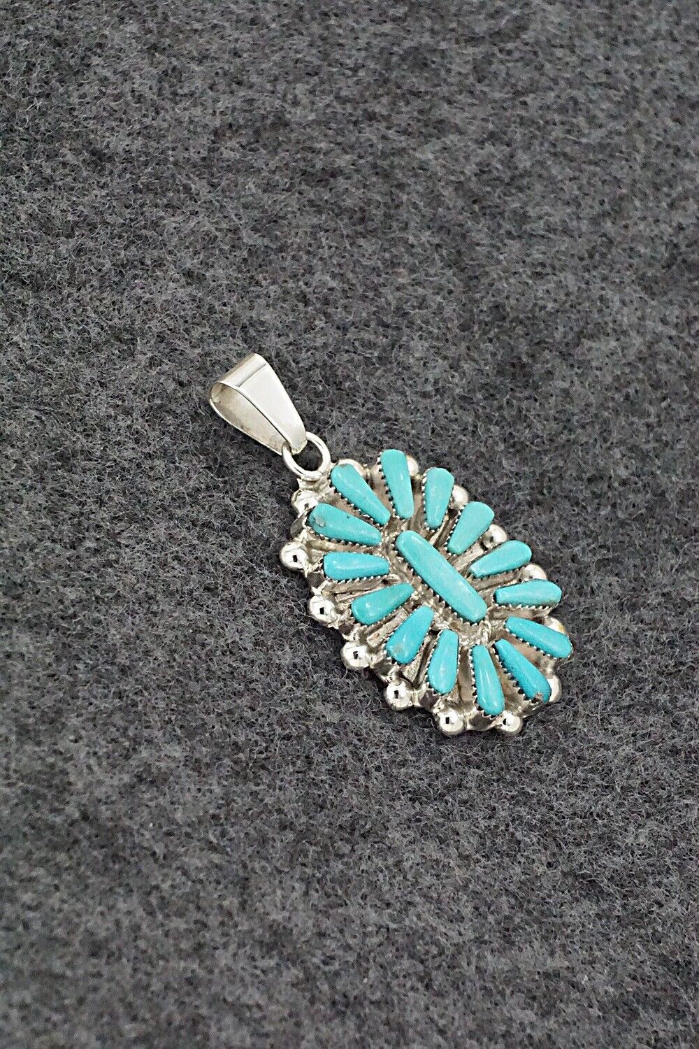 Turquoise & Sterling Silver Pendant - Vera Halusewa