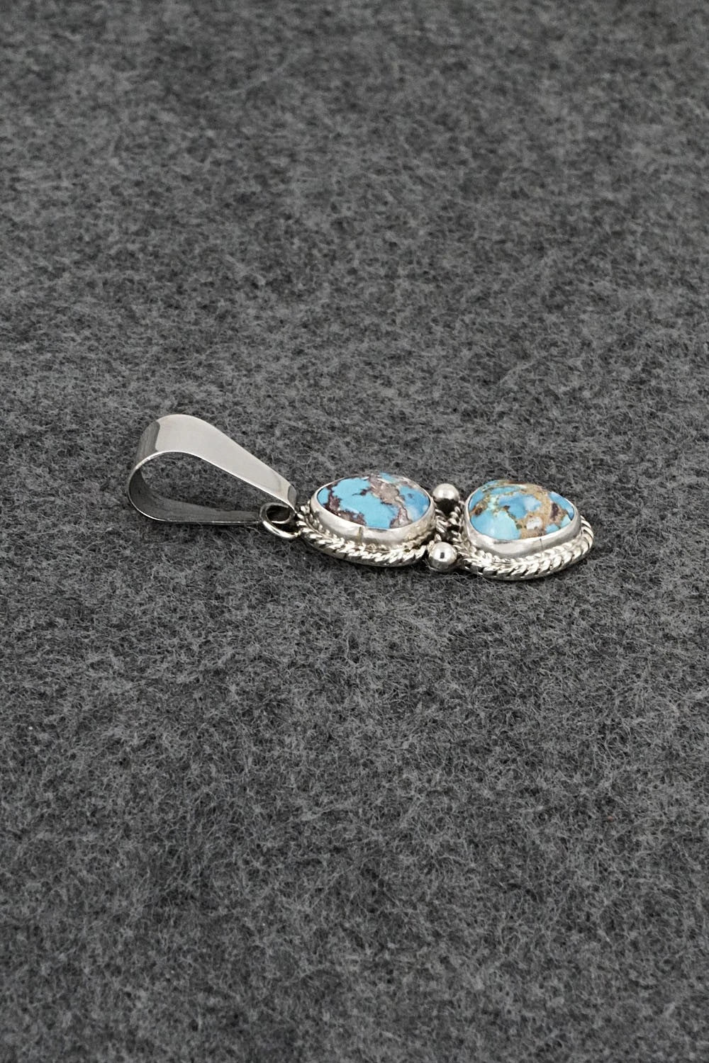 Turquoise & Sterling Silver Pendant - Eugene Gruber