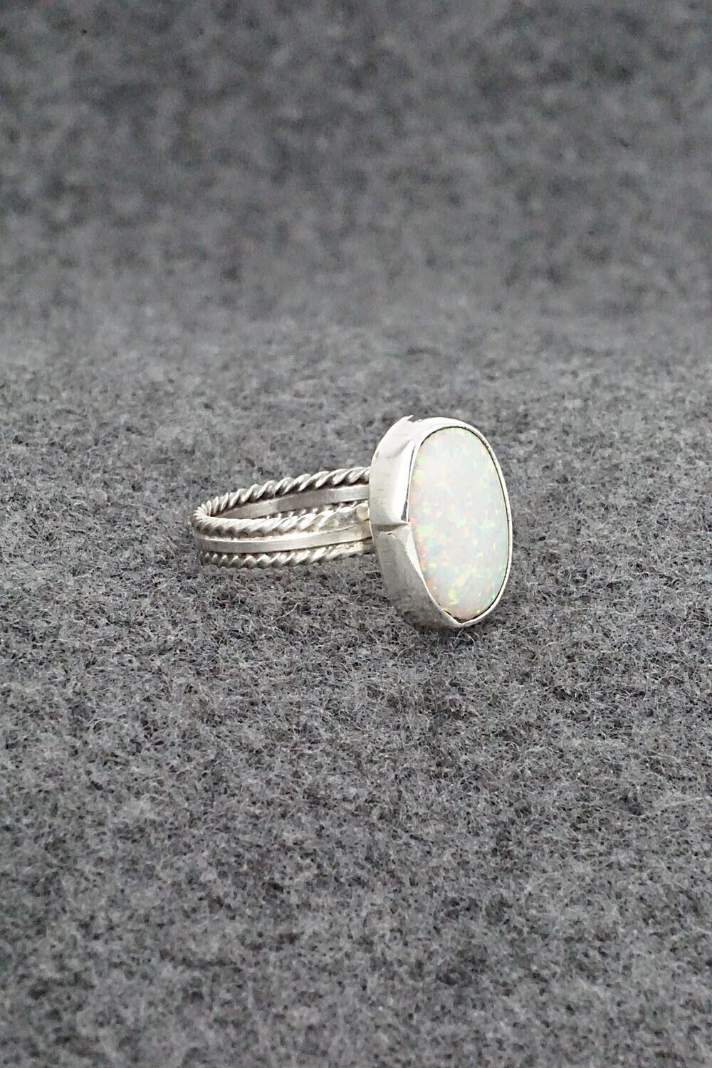 Opalite & Sterling Silver Ring - Isabelle Yazzie - Size 6.5