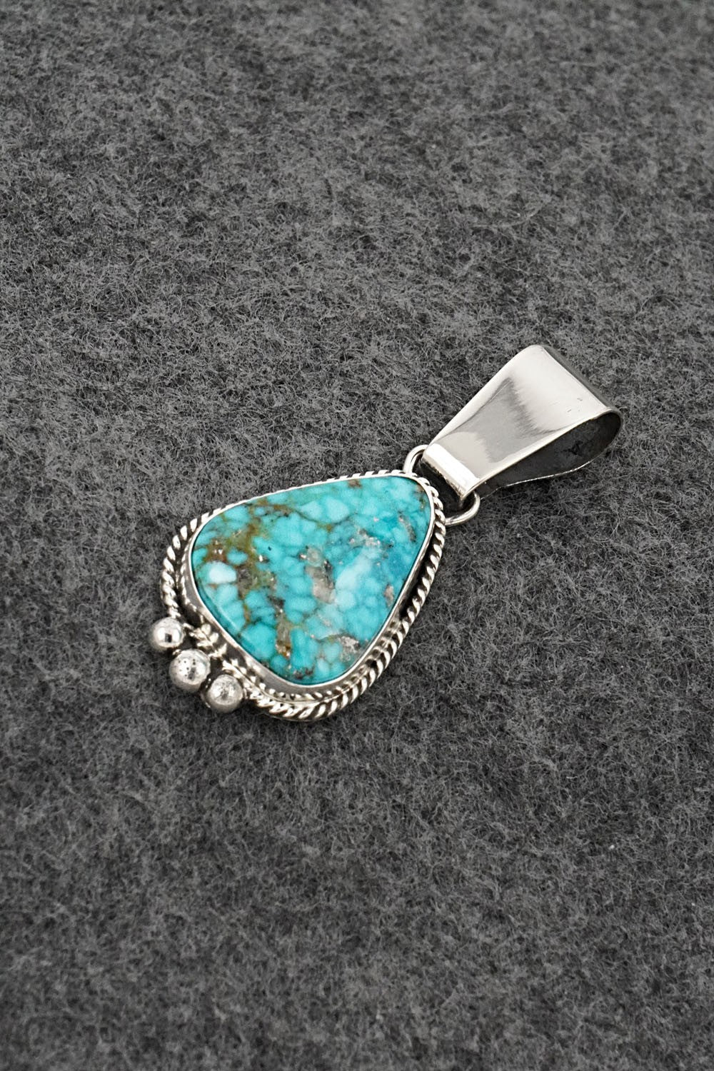 Turquoise & Sterling Silver Pendant - Rena Begay