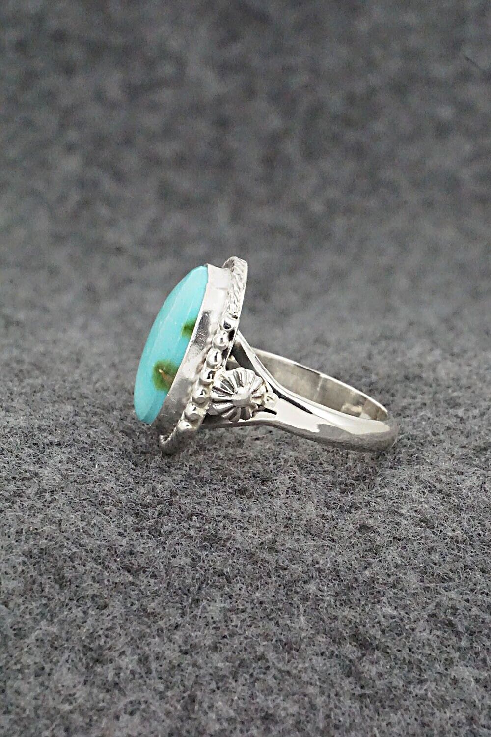 Turquoise & Sterling Silver Ring - Andrew Vandever - Size 7
