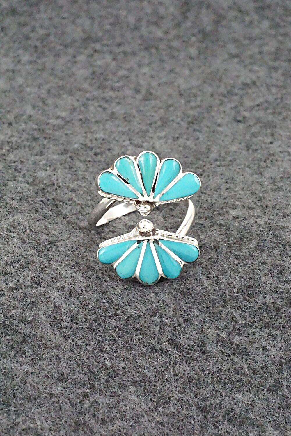 Turquoise & Sterling Silver Ring - Velda Nastacio - Size 7 Adj.