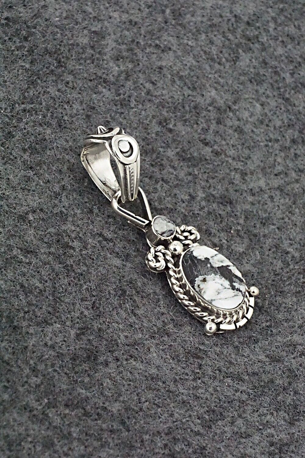 White Buffalo & Sterling Silver Pendant - Franklin Johnson