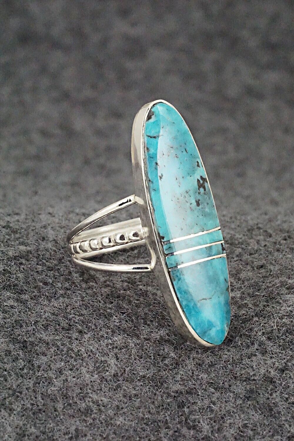 Turquoise & Sterling Silver Ring - Harold Smith - Size 7.5