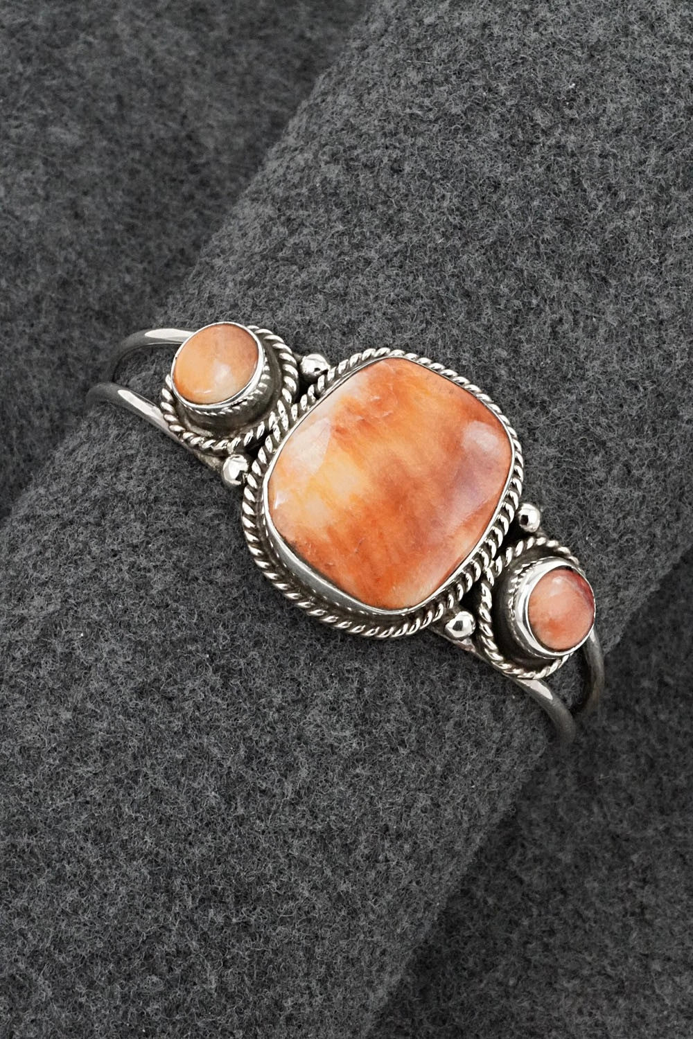 Spiny Oyster & Sterling Silver Bracelet - Priscilla Reeder