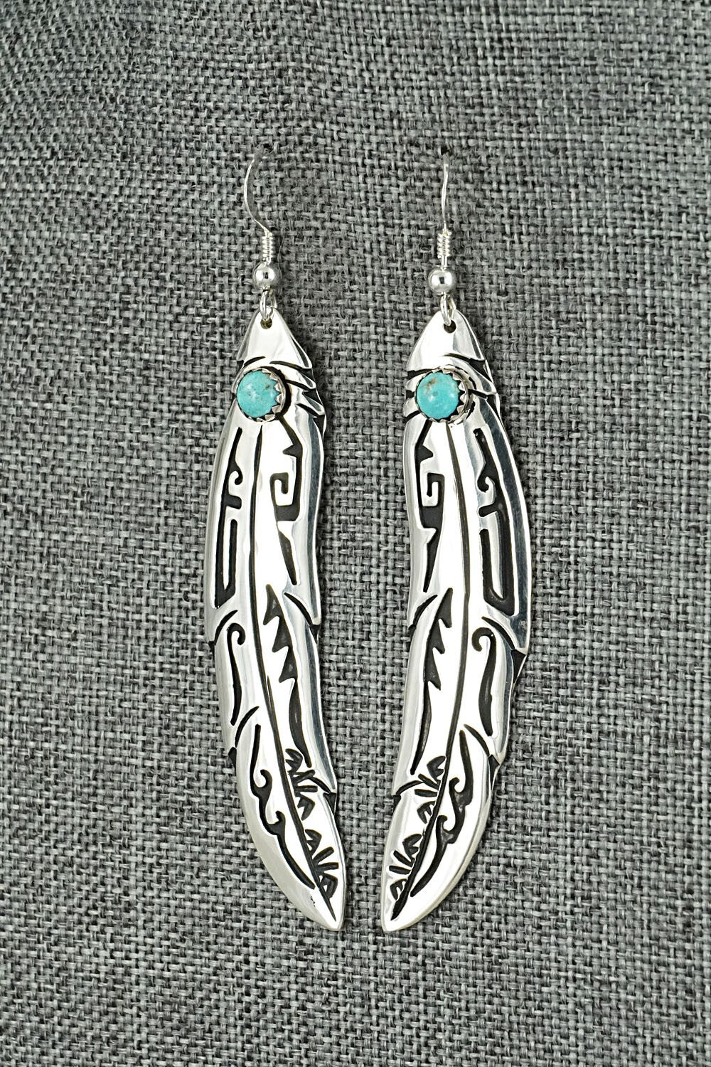 Turquoise & Sterling Silver Earrings - Rosita Singer