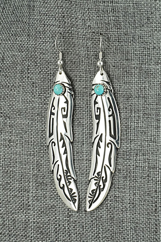 Turquoise & Sterling Silver Earrings - Rosita Singer