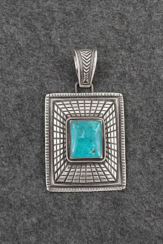 Turquoise & Sterling Silver Pendant - Calvin Martinez
