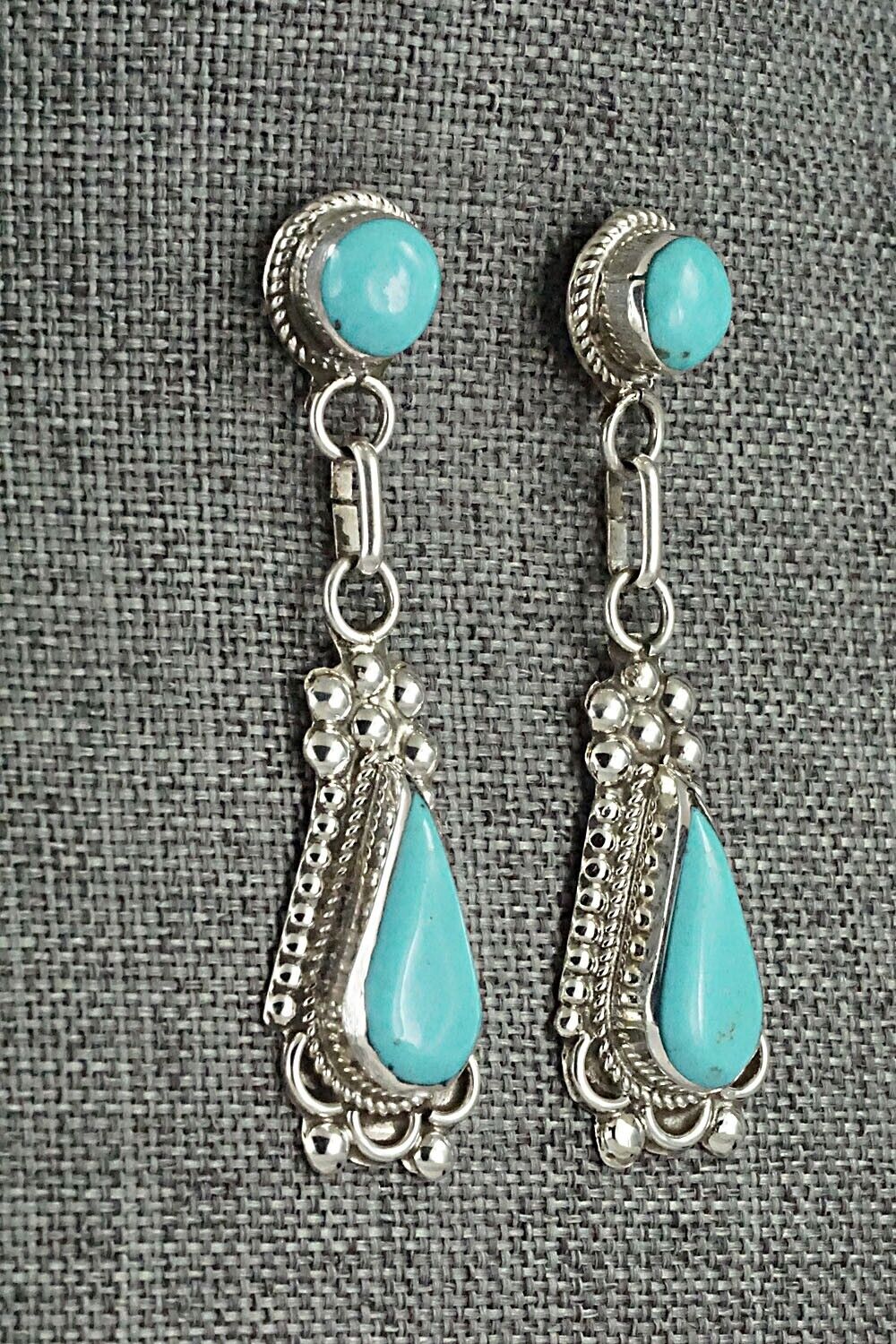 Turquoise & Sterling Silver Earrings - Joanita Yatsatee
