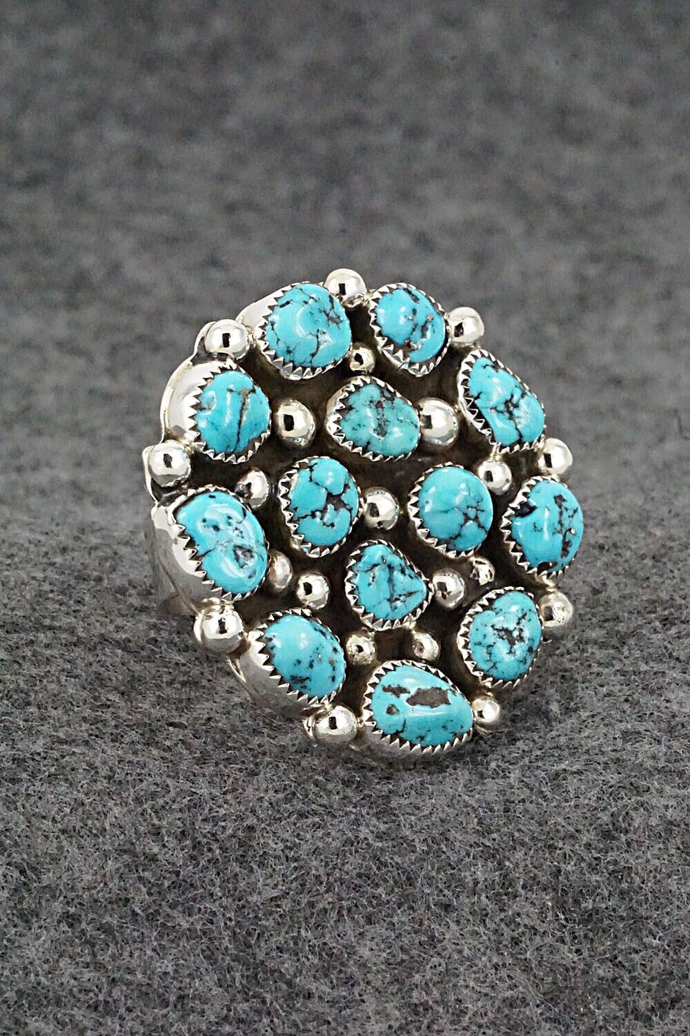 Turquoise and Sterling Silver Ring - Darlene Begay - Size 9