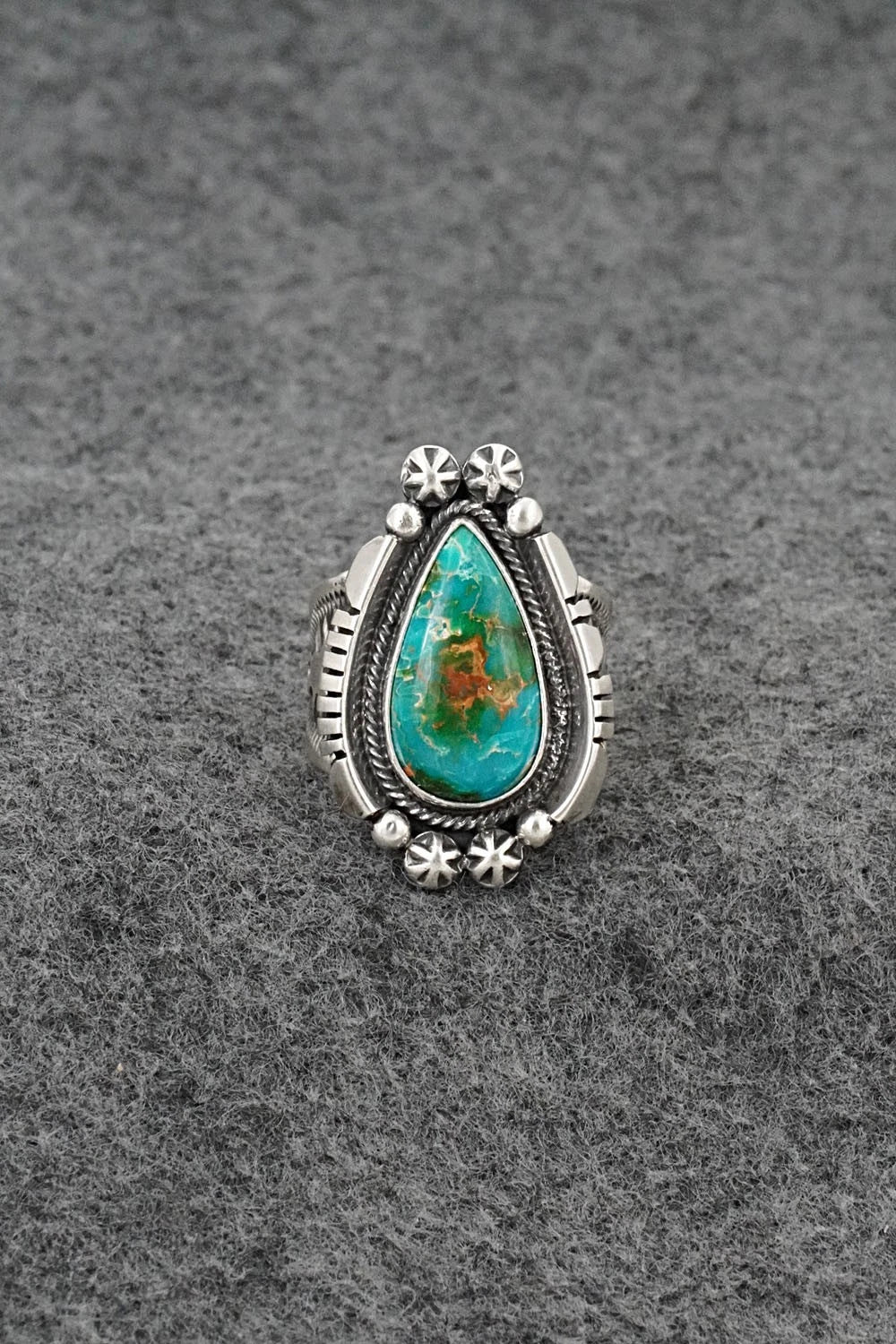 Turquoise & Sterling Silver Ring - Samuel Yellowhair - Size 7