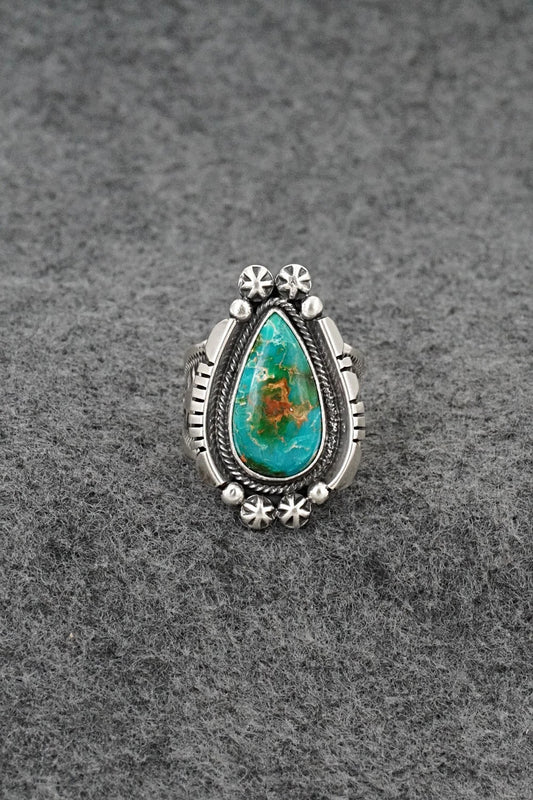 Turquoise & Sterling Silver Ring - Samuel Yellowhair - Size 7