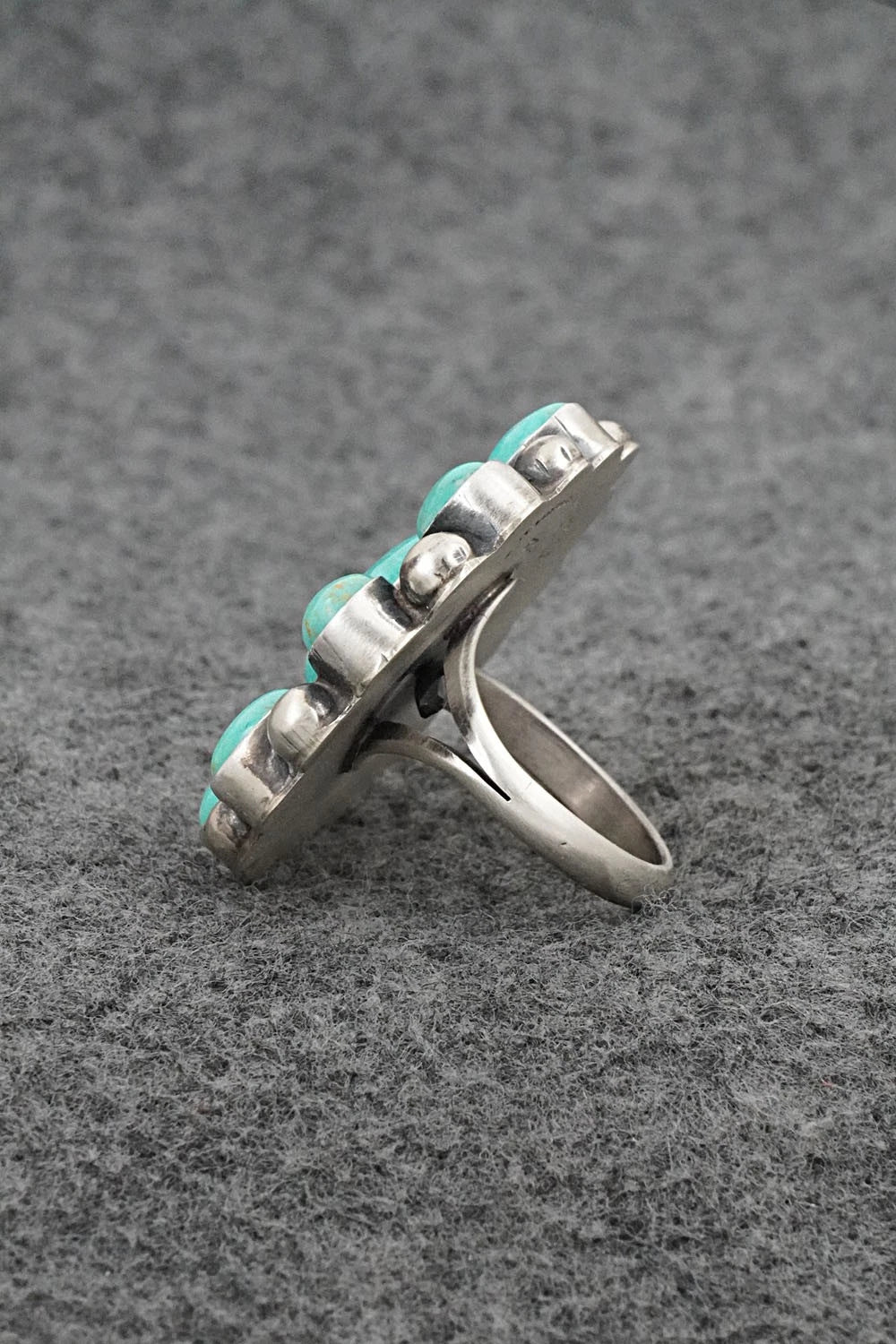 Turquoise & Sterling Silver Ring - Kathleen Livingston - Size Adjustable