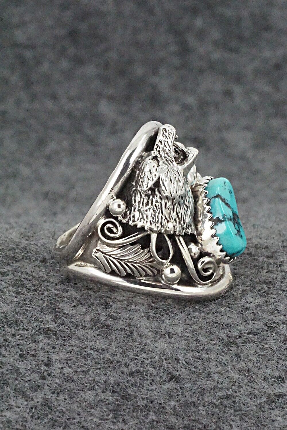 Turquoise & Sterling Silver Ring - Jeannette Saunders - Size 10
