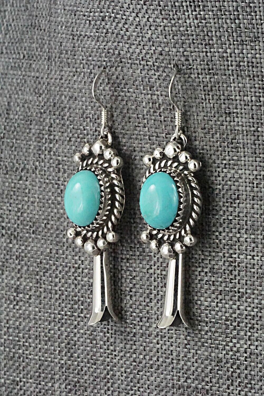 Turquoise & Sterling Silver Earrings - Vernon Johnson
