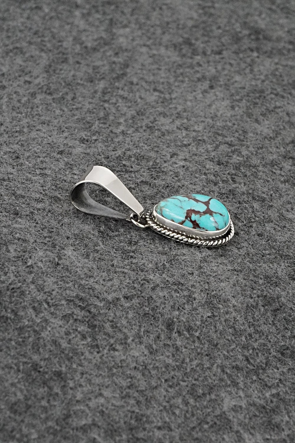 Turquoise & Sterling Silver Pendant - Eugene Gruber