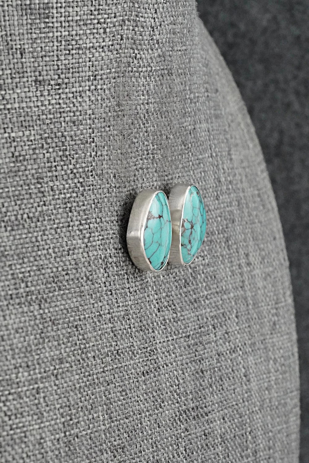 Turquoise & Sterling Silver Earrings - Eugene Gruber