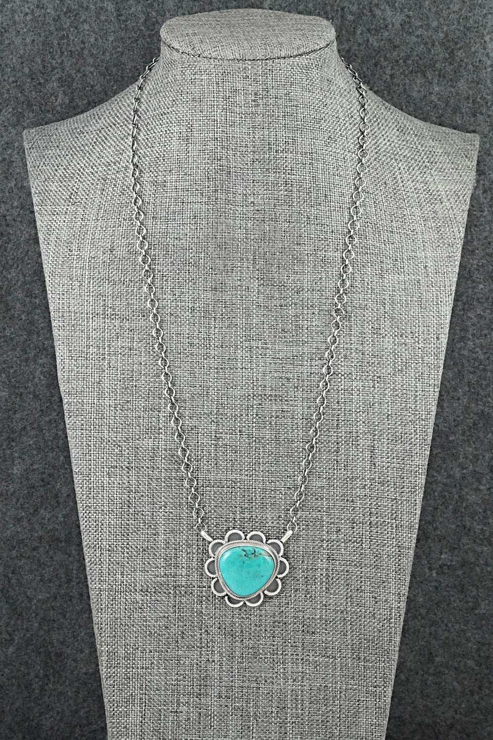 Turquoise & Sterling Silver Necklace - Darrin Livingston