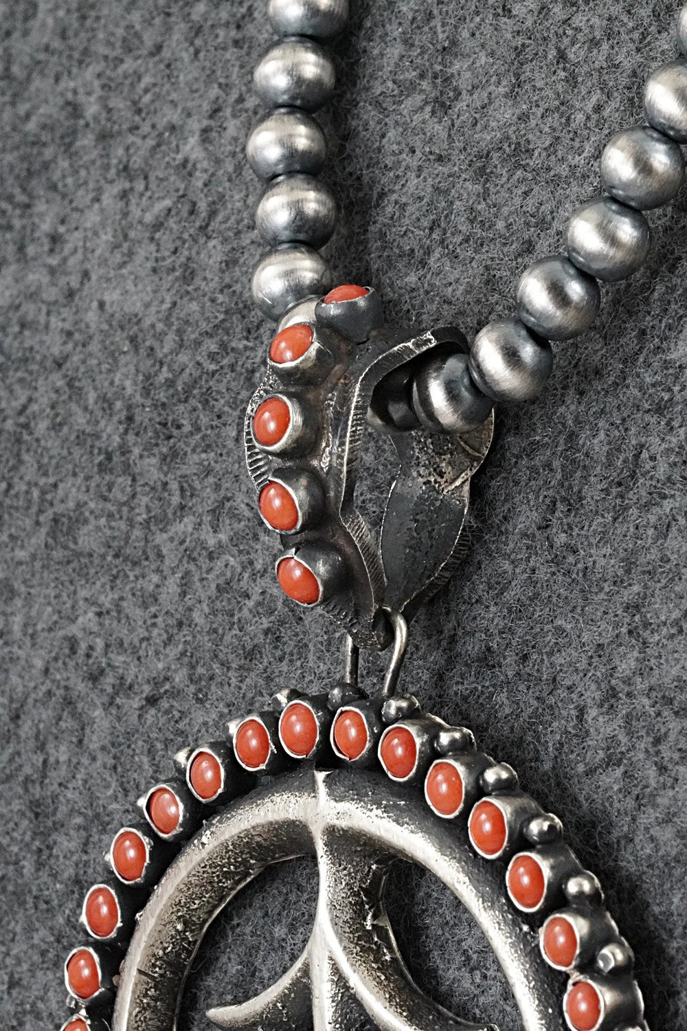 Coral & Sterling Silver Necklace - Shawn Cayatineto