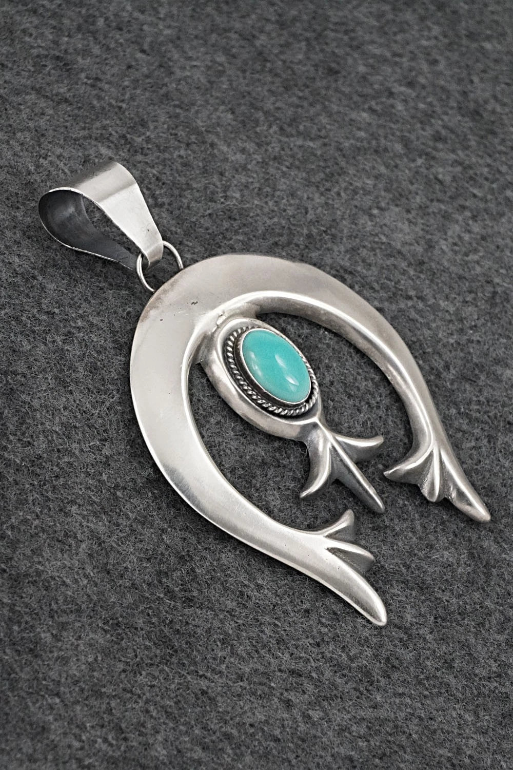 Turquoise & Sterling Silver Pendant - Eugene Gruber