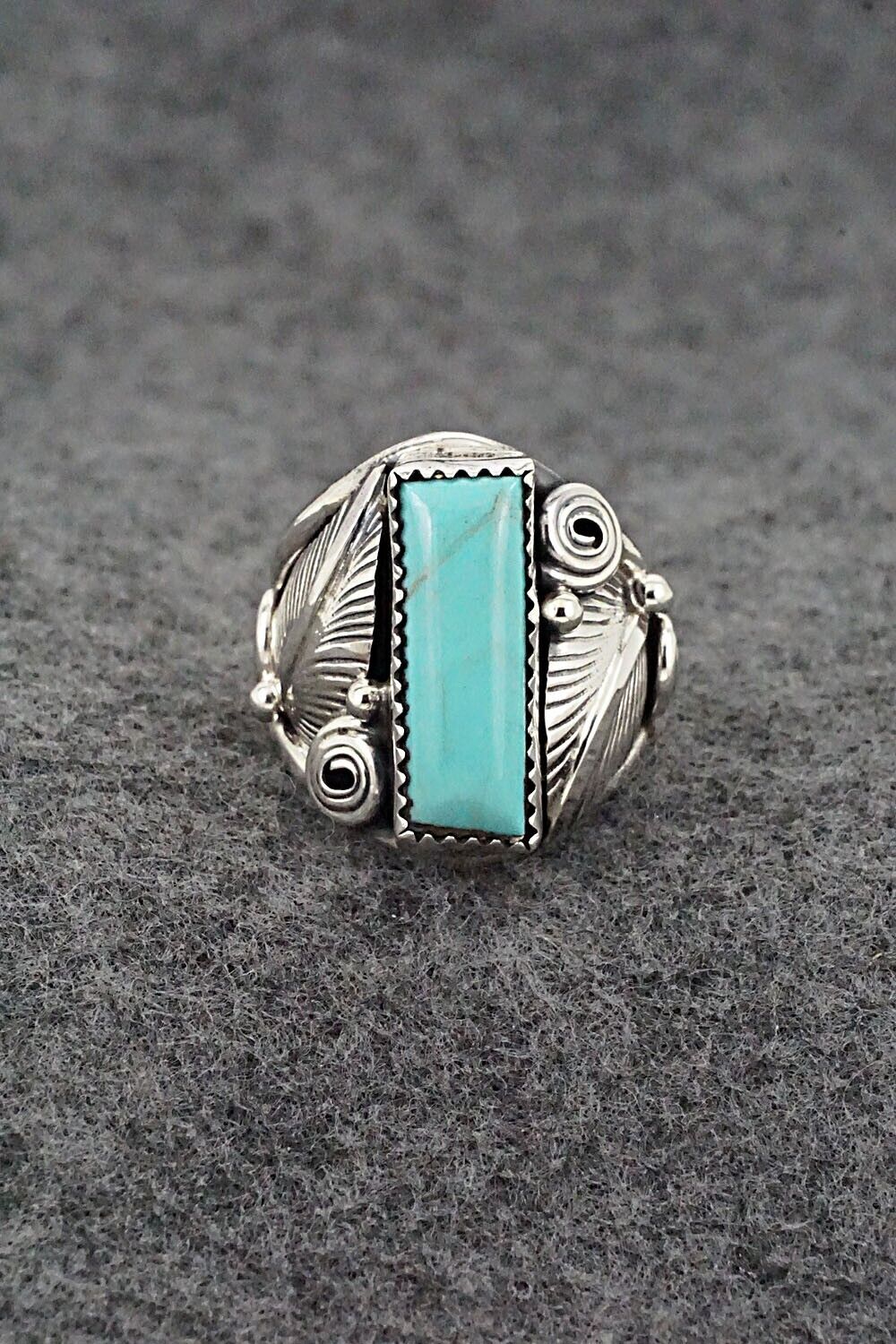 Turquoise & Sterling Silver Ring - Darrell Morgan - Size 8