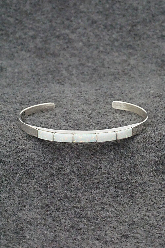 Opalite & Sterling Silver Inlay Bracelet - Phyllis Albert