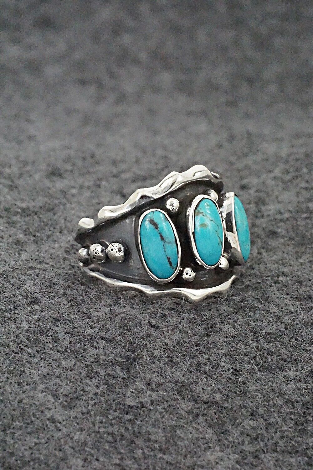 Turquoise & Sterling Silver Ring - Andrew Vandever - Size 9