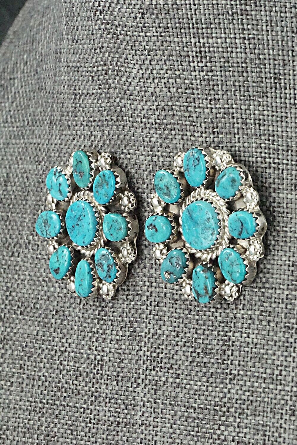 Turquoise & Sterling Silver Earrings - Martin Muskett