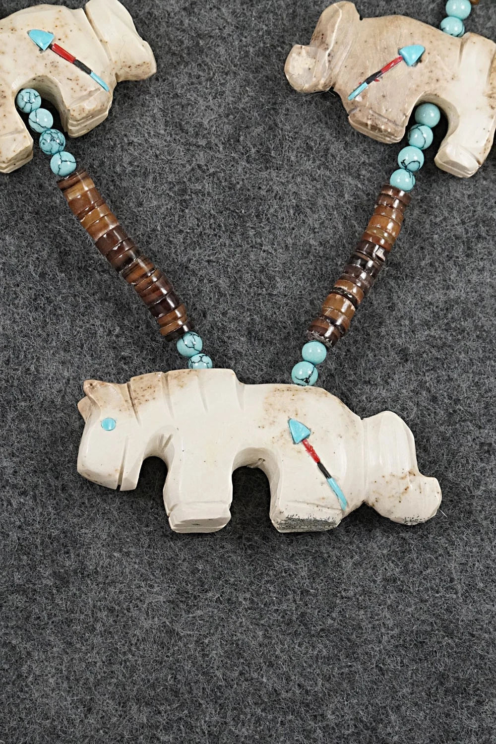 Multi-Stone Horse Fetish & Sterling Silver Necklace Set - Dannette Laate
