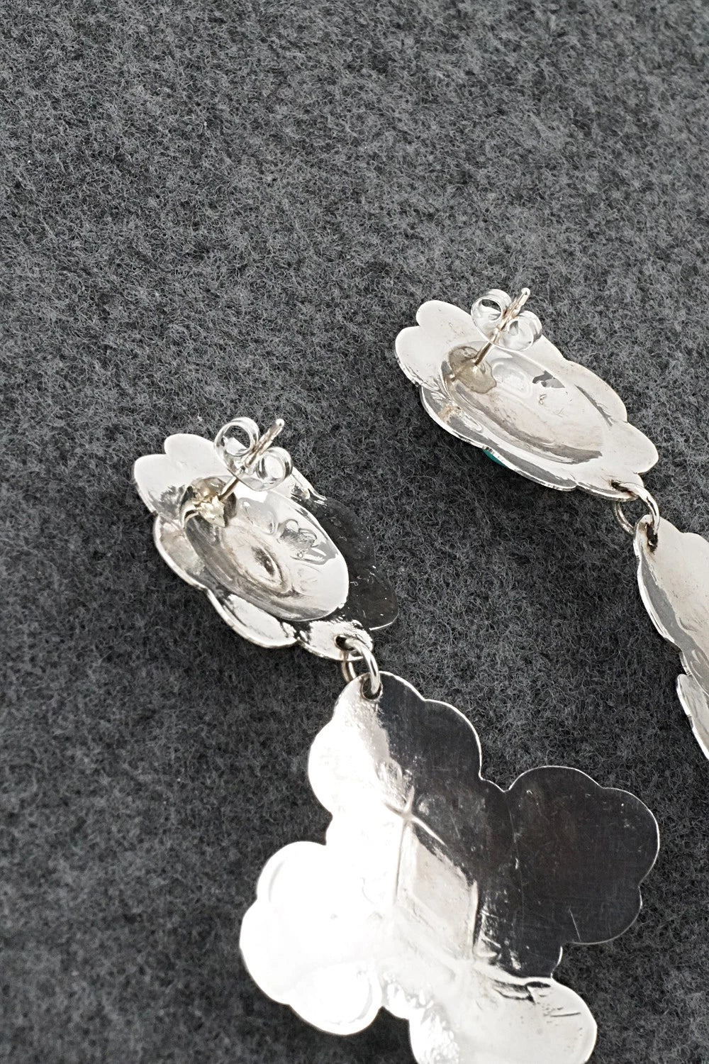 Turquoise and Sterling Silver Earrings - Bertha Begay