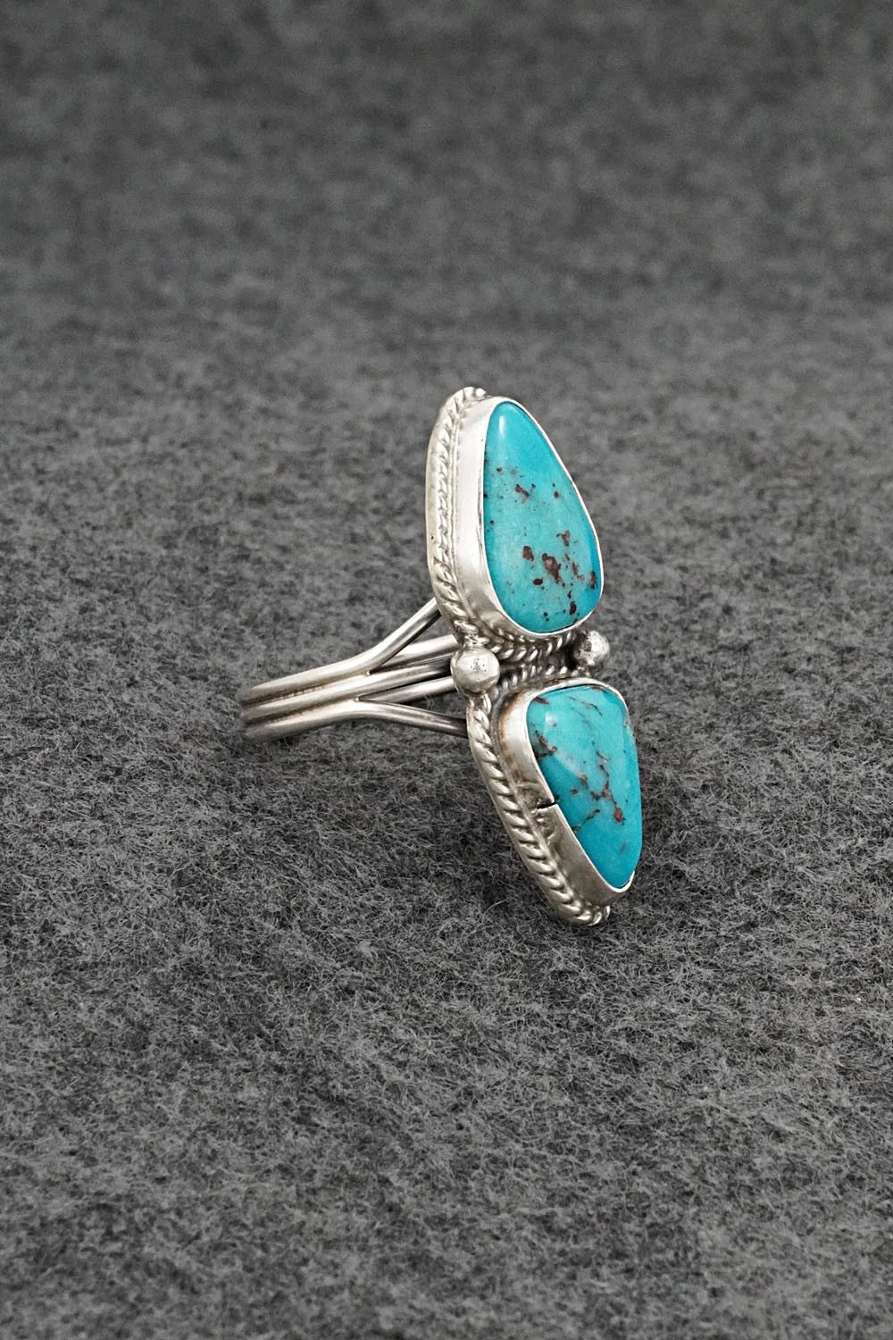 Turquoise & Sterling Silver Ring - Eugene Gruber - Size 8