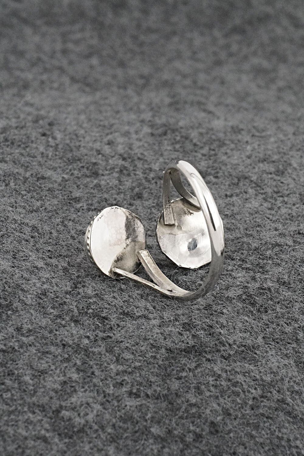 Spiny Oyster & Sterling Silver Ring - Esther White - Size 7 Adj.