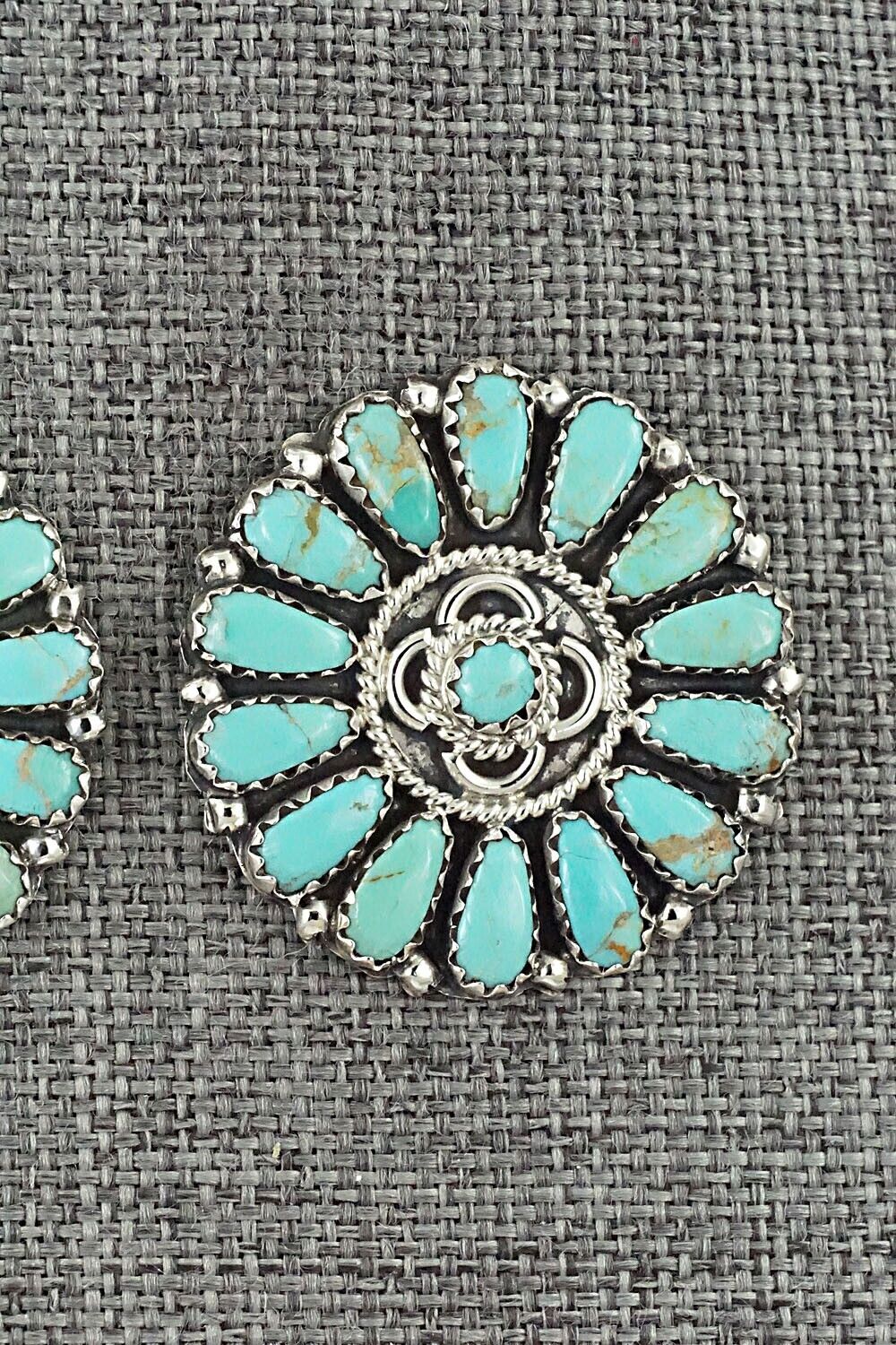 Turquoise and Sterling Silver Earrings - Zeita Begay