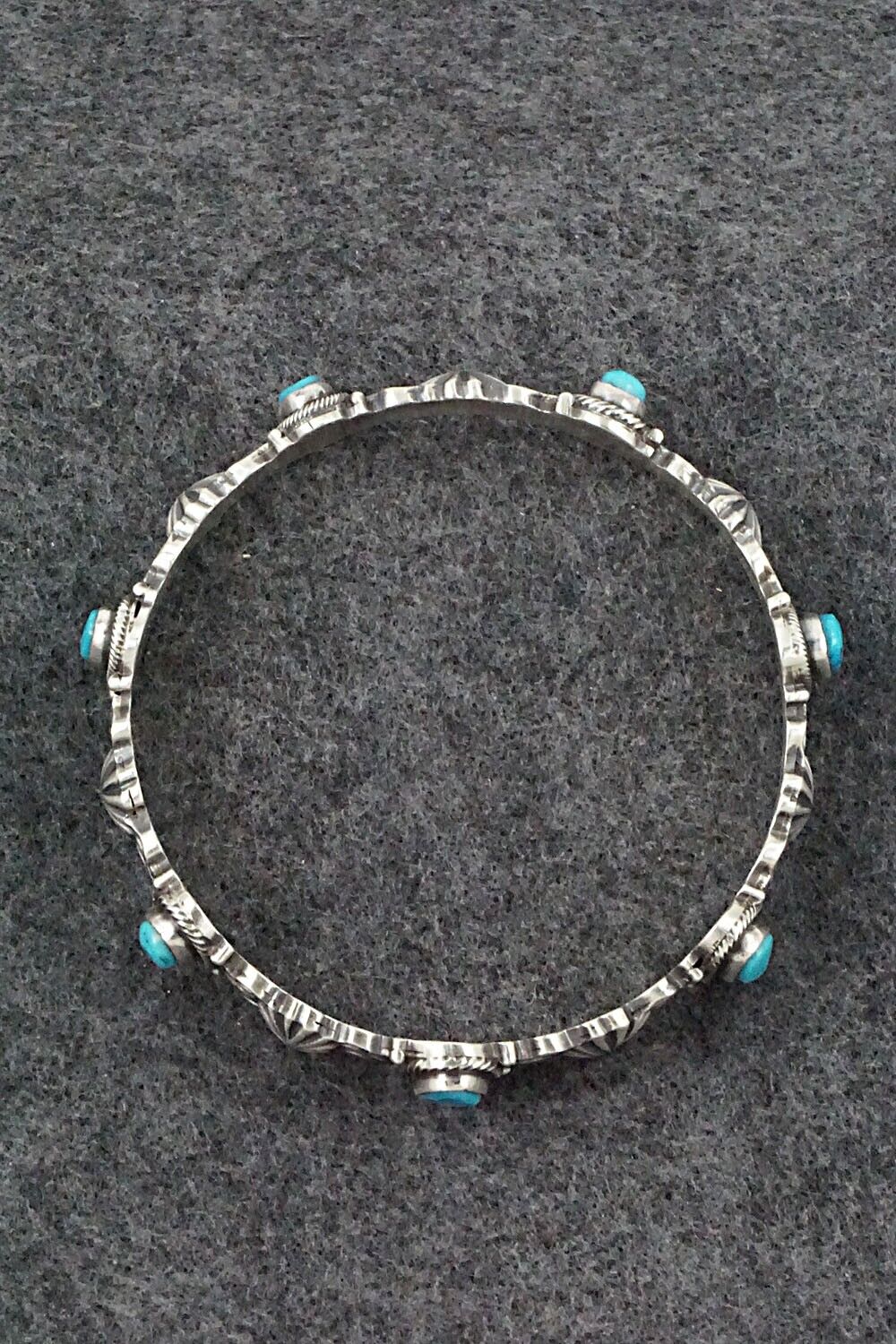 Turquoise & Sterling Silver Bangle Bracelet - Thomas Yazzie