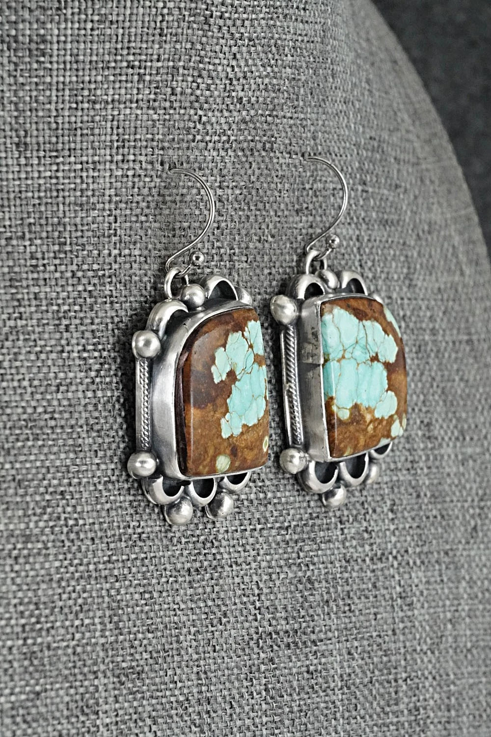 Turquoise & Sterling Silver Necklace and Earrings Set - Bobby Johnson