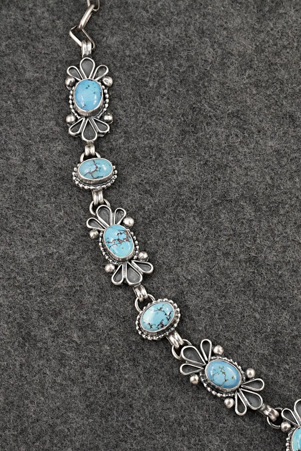 Turquoise & Sterling Silver Necklace and Earrings Set - Darrin Livingston
