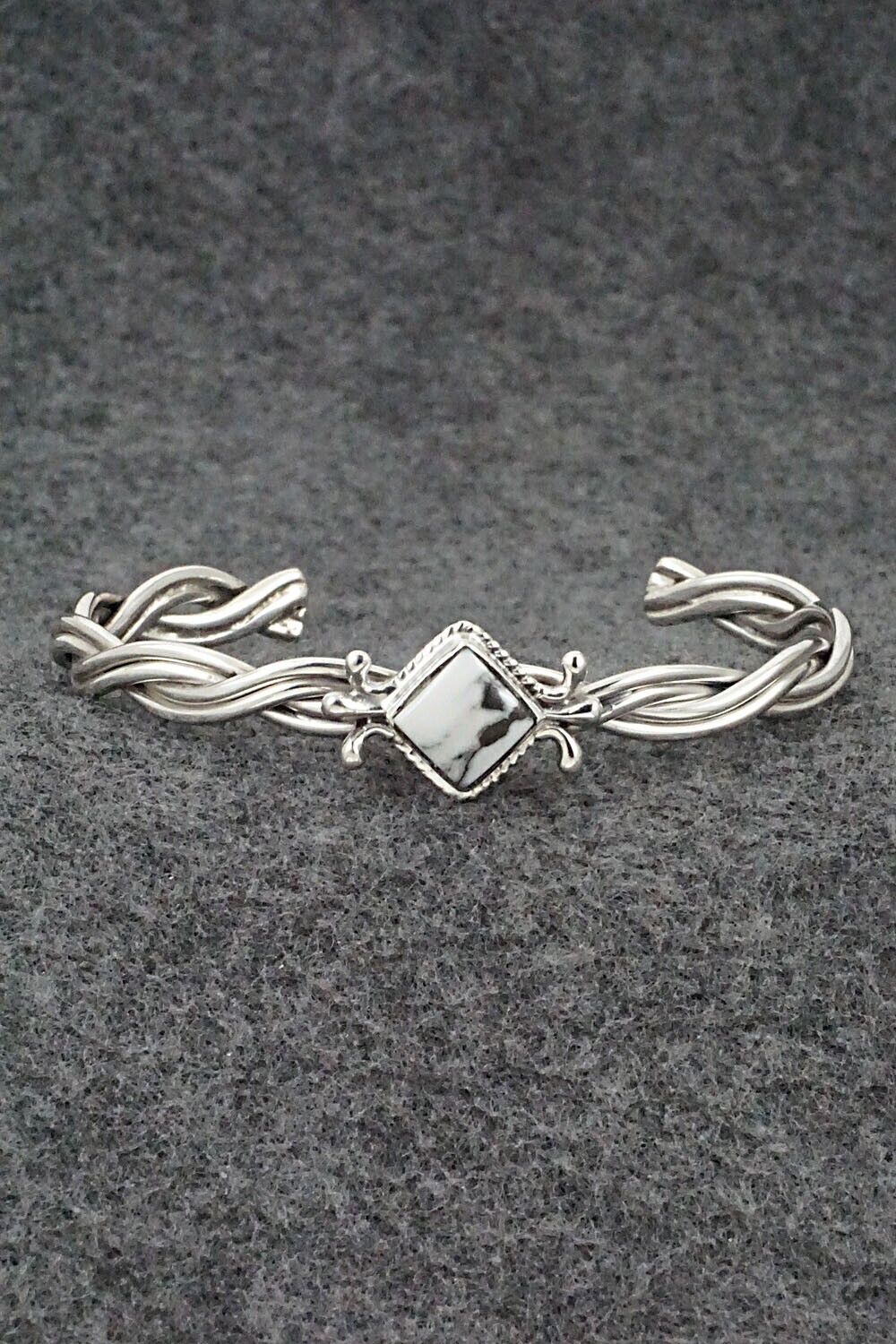 White Buffalo & Sterling Silver Bracelet - Leroy Silversmith