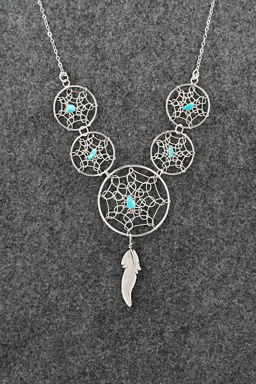 Turquoise & Sterling Silver Necklace - Lorenzo Arviso